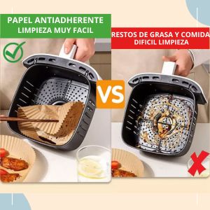 100 Piezas de Papel para Freidora de Aire – Antiadherente y Desechable (16 cm)
