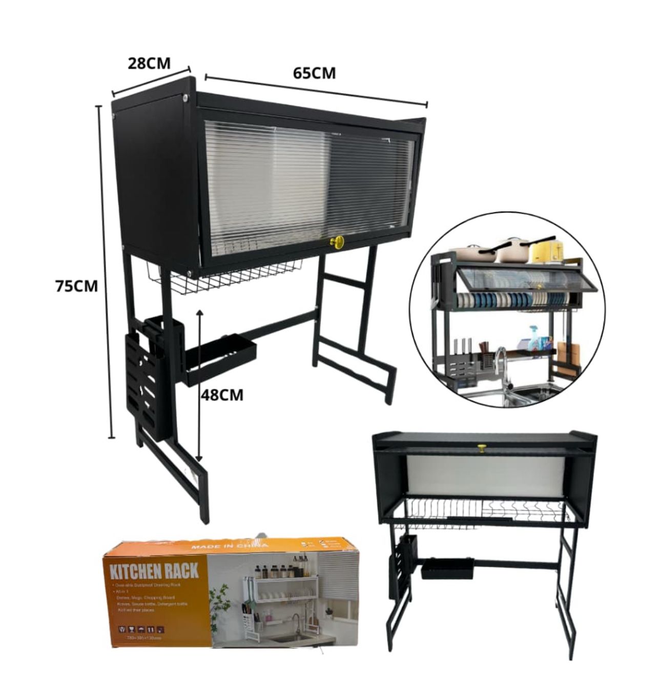 Escurridor De Platos Con Tapa 65Cm